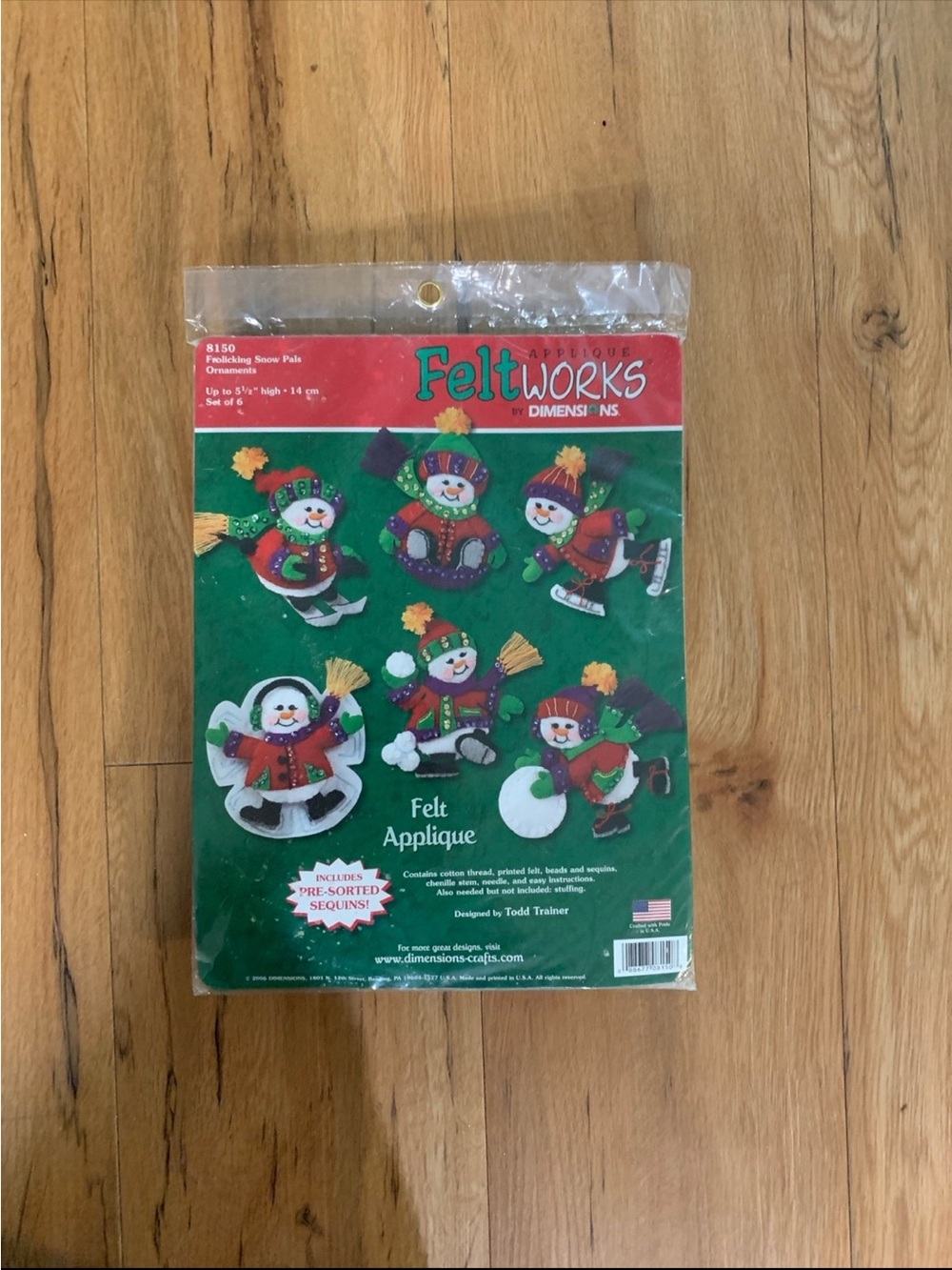 Snowman feltworks by dimensions